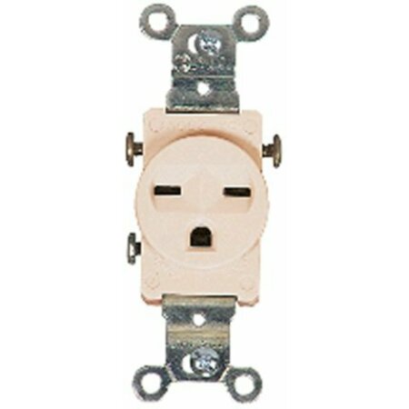 COOPER WIRING Eaton Single Receptacle, 2-Pole, 250 V, 15 A, Side Wiring, NEMA: NEMA 6-15R, Brown 816B-BOX